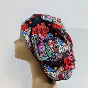 Alice, Euro Style Scrub Cap, Scrub Cap, Surgery Hat, Chemo Hat